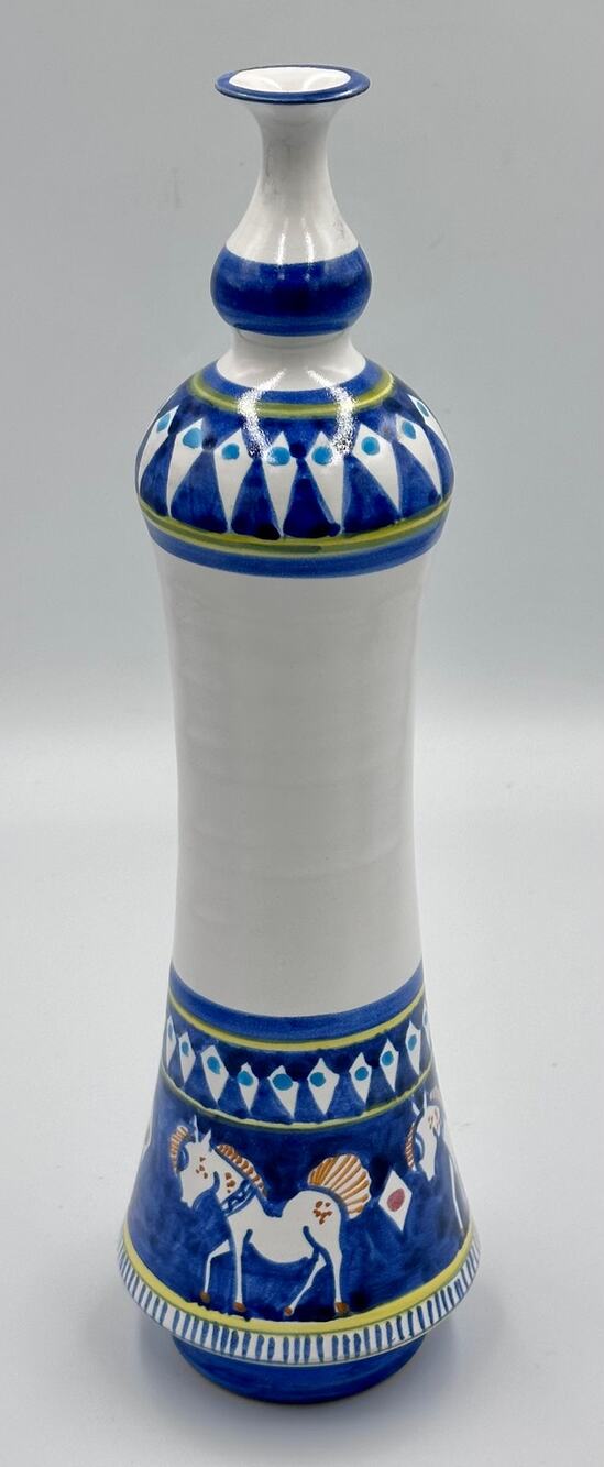 Vintage Vietri Hand-Painted Cassetta Italian Faiance Ceramic Bud Vase